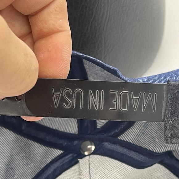 Vintage Denim Short Brim Jean Snapback Hat Cap Rare 1980s Made In The USA - Picture 10 of 11